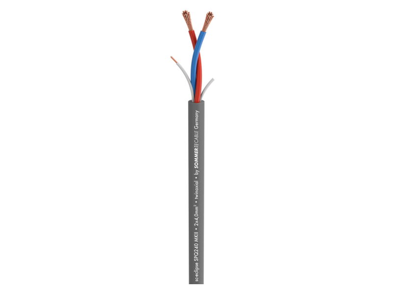 SOMMER CABLE Eclipse SPQ240 MKII kabel głośnikowy 2 x 4,00 mm2; PVC O 9,50 mm; szary